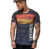 Men's T-shirt short-sleeved flag football sports comfortable breathable T-shirt fashion casual T-shirt summer clothing shirt