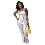 Fine Look Women's Clubwear Playsuit Party Jumpsuit Romper Long Trousers Casual Dot Print Slash neck Seashes Wide Leg Pants Cloth