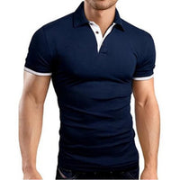 Mens Polo Shirt 2020 New Summer Short Sleeve Turn-over Collar Slim Tops Casual Breathable Solid Color Business Shirt fitness