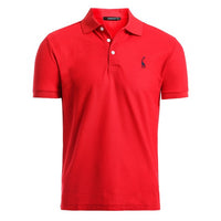 NEGIZBER New Man Polo Shirt Mens Casual Deer Embroidery Cotton Polo shirt Men Short Sleeve High Quantity polo men