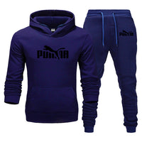 Men's Track Field Sportswear Fleece Thickened Hooded Boutique Clothing Casual Hoodies Suit Jacket + Pants Warm Winter Sweatshirt