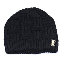 Men's Fashion Winter Beanies Bonnet Knitted Hat Soft Solid Braid Warm Cap Plus velvet knitted hat jacquard Clothing Accessory