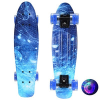 Jusenda 22inch Mini Cruiser Skateboard Flash Fish Board Children's Scooter PP Longboard Penny Board Complete Printed Skate Board