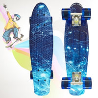 Jusenda 22inch Mini Cruiser Skateboard Flash Fish Board Children's Scooter PP Longboard Penny Board Complete Printed Skate Board