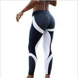 Mesh Pattern Print Leggings fitness Leggings For Women Sporting Workout Leggins Elastic Slim Black White Pants Trousers Fitness