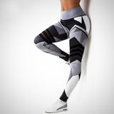 Mesh Pattern Print Leggings fitness Leggings For Women Sporting Workout Leggins Elastic Slim Black White Pants Trousers Fitness